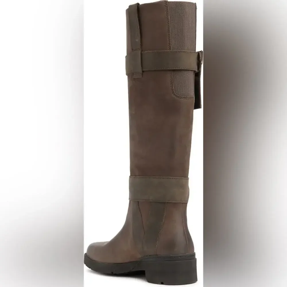 Timberland Graceyn Tall Pull-On Brown Waterproof Leather Riding Boots Size 6.5M